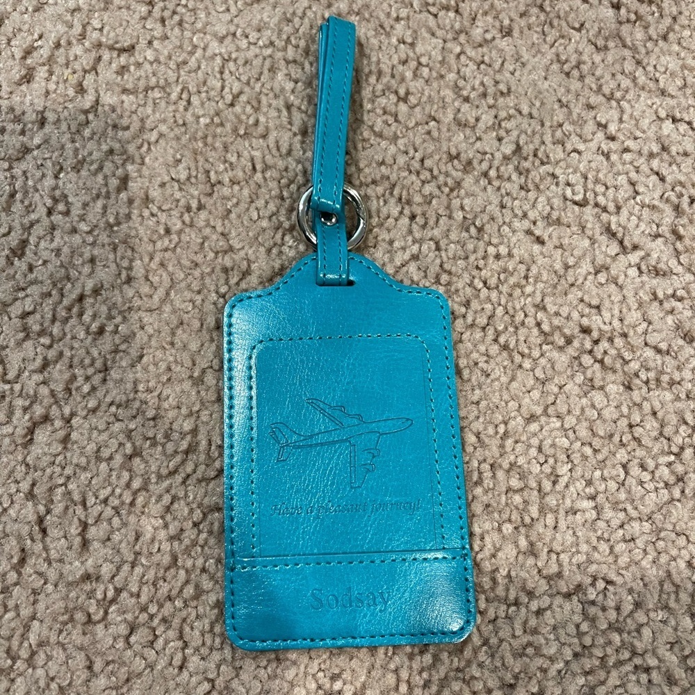 SODSAY 4pcs PU Leather Luggage Travel Bag Tags